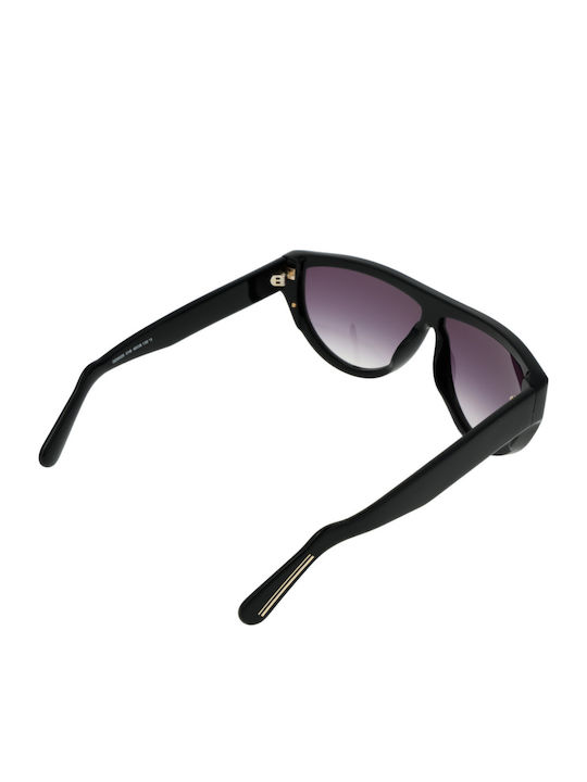 GCDS Unisex Sunglasses with Black Plastic Frame and Black Gradient Lens