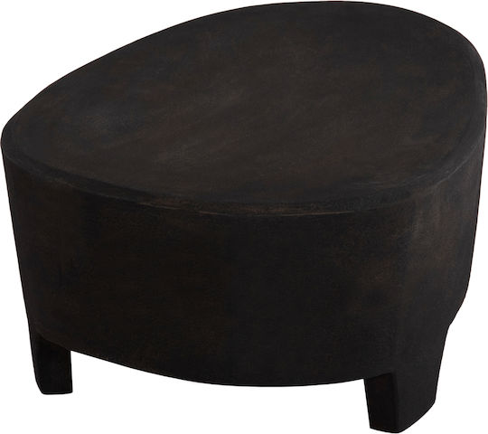 Oval Central Coffee Table Santorini Wooden Black W100xL60xH33cm