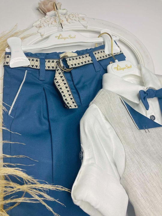 Vintage Soul Taufkleidung für Jungen Blaues Anzug