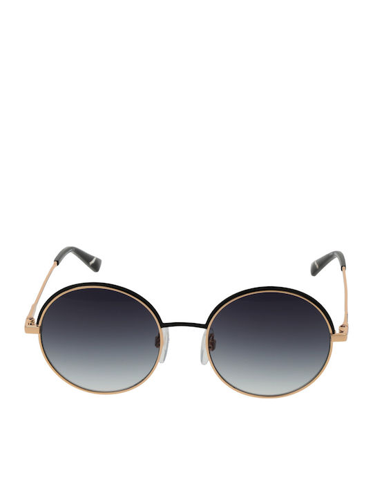 Bulget Unisex Sunglasses with Gold Metal Frame and Black Lens BGY3009 09A