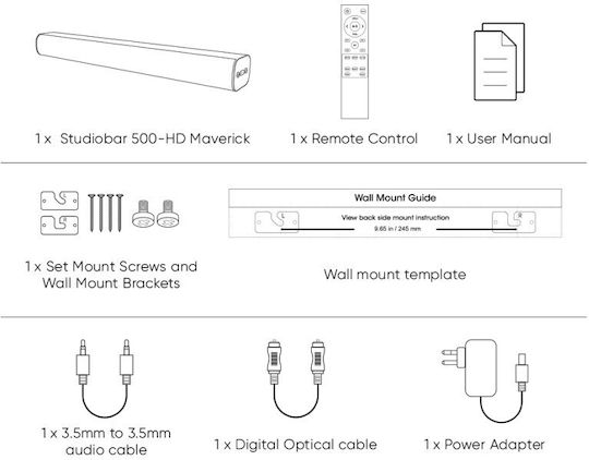Sonic Gear Studiobar Soundbar 2.0 Bluetooth και HDMI 100W