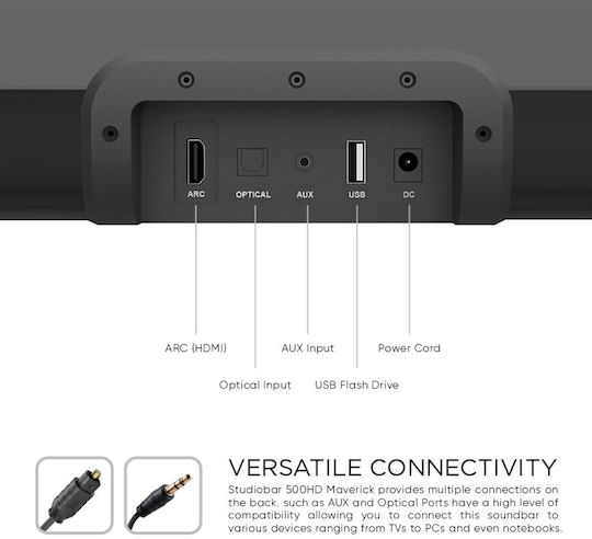 Sonic Gear Studiobar Soundbar 2.0 Bluetooth και HDMI 100W
