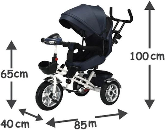 Wandelbares Kinderdreirad mit Elterngriff 4 in 1 für 1-6 Jahre Schwarz