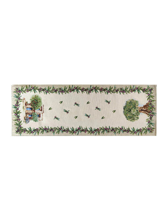 Dimeco Runner Catania Ecru|Green 45x140cm
