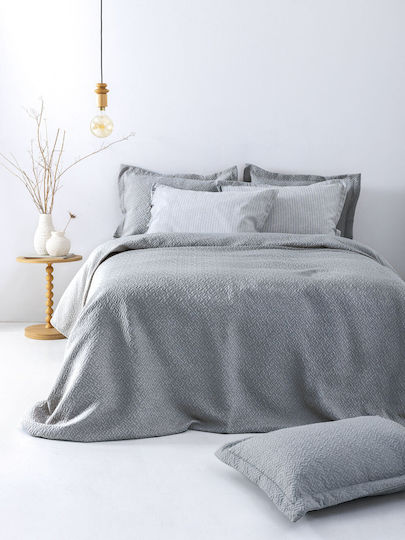 Palamaiki Zoe Σετ Μαξιλαροθήκες Oxford Grey 50x70εκ.