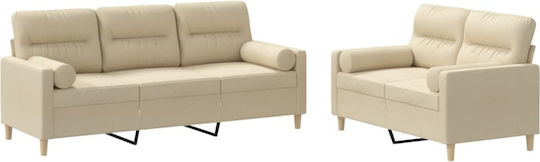 Living Room Furniture Set 3-Seater & Armchair Beige
