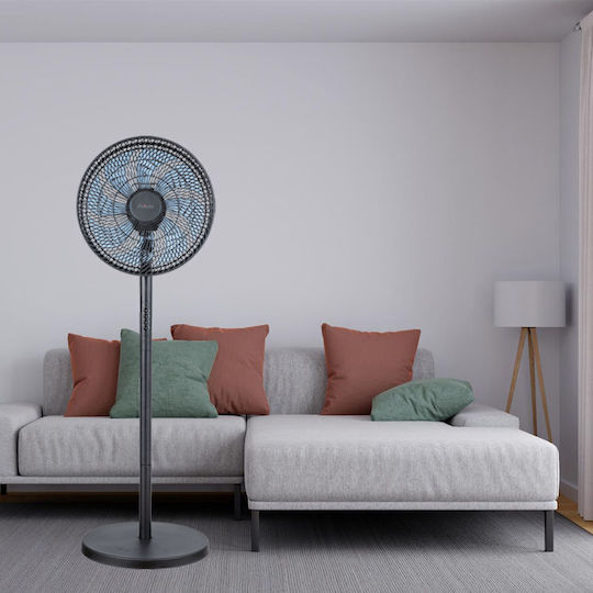 Primo PRSF-80605 Ανεμιστήρας Ορθοστάτης 60W Διαμέτρου 40cm Μαύρος