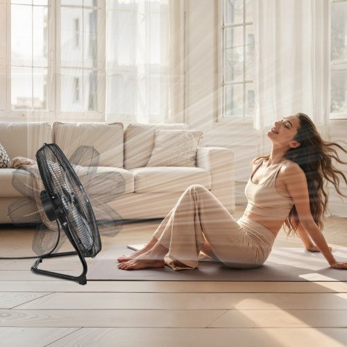 Vevor Floor Fan 120W Fan Diameter 45cm Black