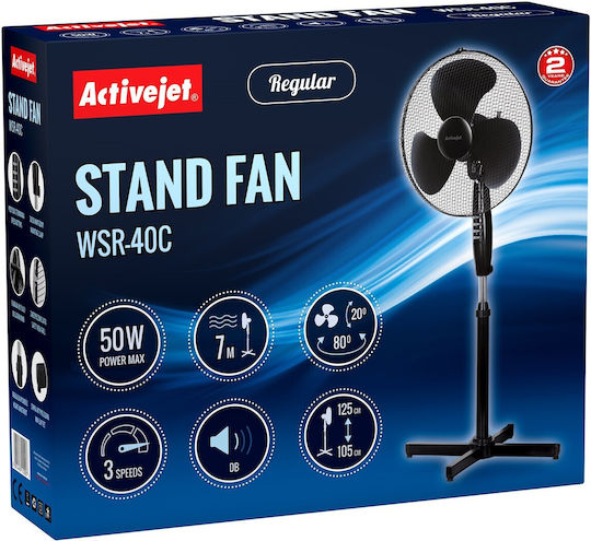 Active Jet Ventilator Pe Piedestal 50W Diametru 43cm Negru