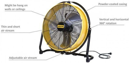 Master Ventilator De Pardoseală 107W Galben