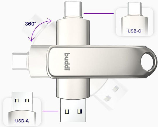 Buddi 256GB USB 3.1 Stick Γκρι