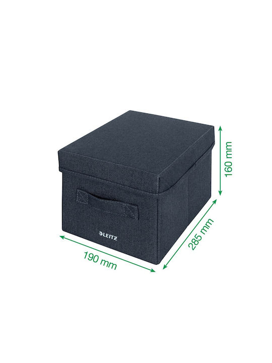 Leitz Fabric Storage Box with Lid Gray 2pcs