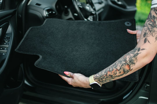 Covorașe de podea negre din catifea pentru Daihatsu Trevis Hatchback 2006-2009
