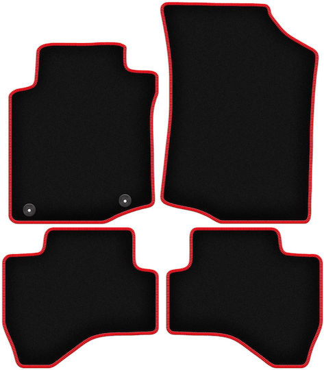 Carlux Red Car Mats Citroen C1 I Hatchback 2005-2014