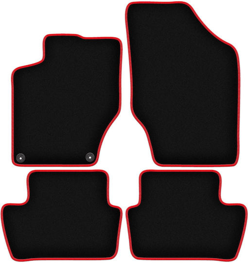 Carlux Red Car Floor Mats for DS 4 Crossback Hatchback 2015-2018