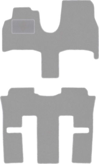 Graue Auto Fußmatten Fiat Ulysse II 7-Sitzer 2002-2010