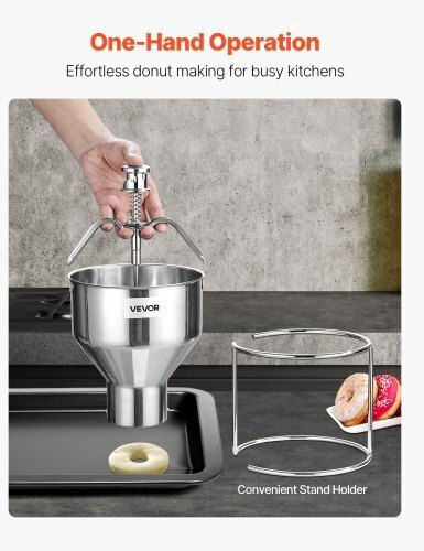 Vevor Donut Depositor Manual Doughnut Dropper Hopper Stainless Steel Dispenser