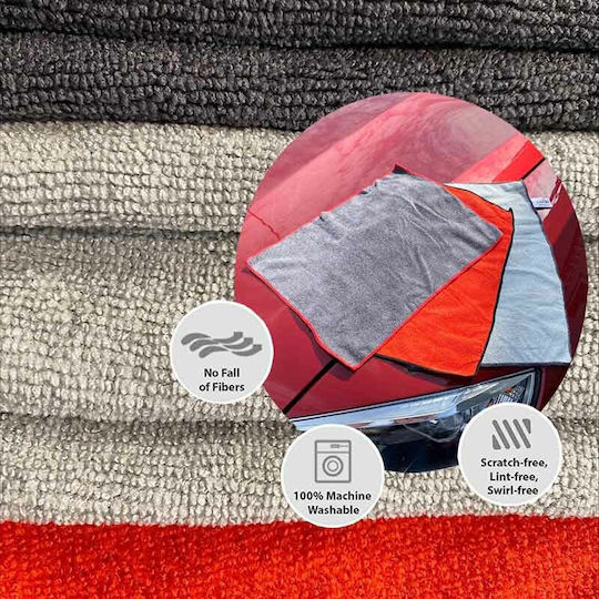 Auto Gs Μicrofiber Feral Detailing Πανιά Μικροϊνών Καθαρισμού Αυτοκινήτου Γκρι 40x38cm 3τμχ