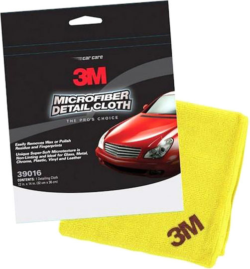 3M Microfiber Detail Cloth Πανί Μικροϊνών Καθαρισμού Αυτοκινήτου Κίτρινο 36x32cm