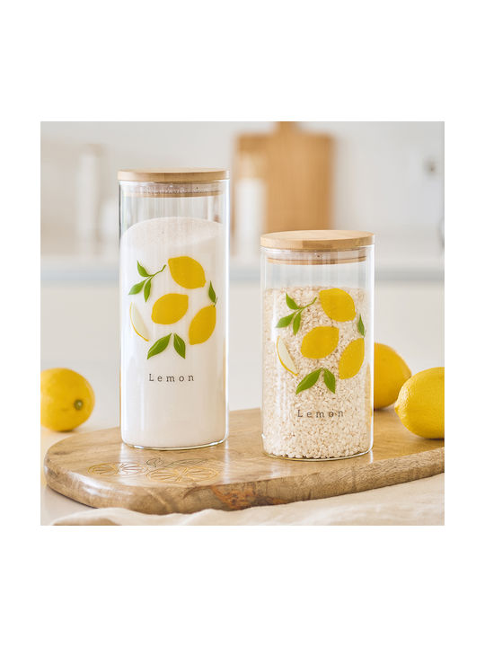 Vase General Use with Airtight Lid Glass Transparent 850ml