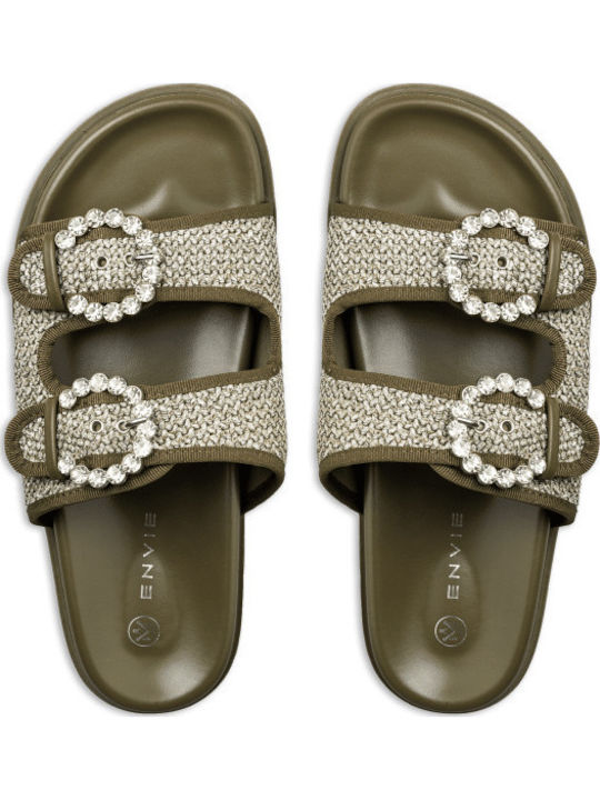 Flache Sandalen Für Damen Grün