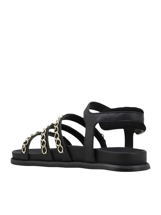 Women's Flat Sandals in Black Color