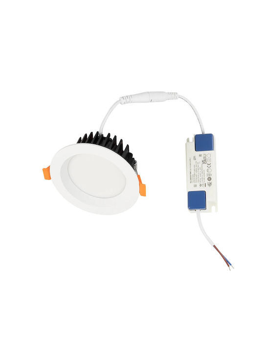 GloboStar Recessed Spot with Integrated LED and Warm White Light White 10.8x10.8cm. 1pcs