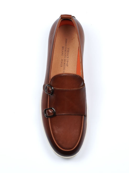 Leder Herren Mokassins in Tabac Braun Farbe