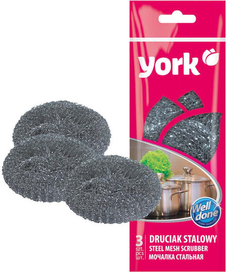 Stahldraht-Scheuerschwämme 3 Stück York