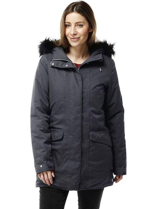 Women's Lifestyle Jacket for Winter with Hood Gray
