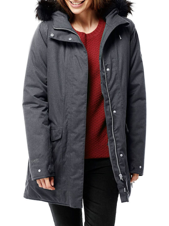 Women's Lifestyle Jacket for Winter with Hood Gray