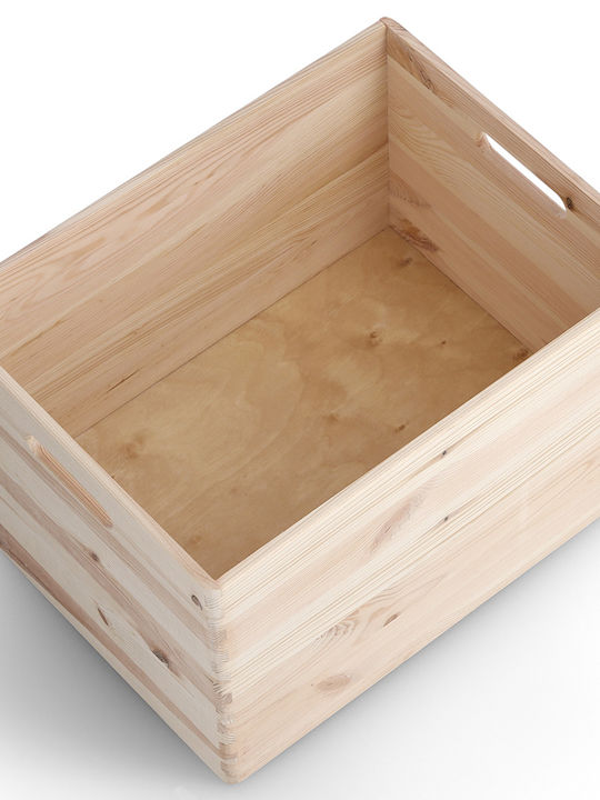 Wooden Storage Box with Lid Beige 40x30x24cm 1pcs