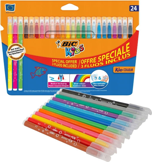 BIC Kid Couleur Μαρκαδόροι Σχεδίου Σετ 24 χρώματα