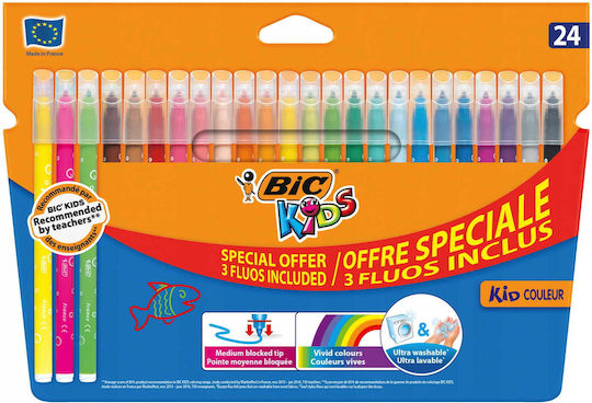 BIC Kid Couleur Μαρκαδόροι Σχεδίου Σετ 24 χρώματα