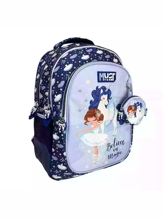 Must Team Schulranzen Rucksack Grundschule Flieder mit Flaschenhalter 25Liter