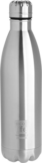 Ecolife Thermos Bottle Ανακυκλώσιμο Μπουκάλι Θερμός Ανοξείδωτο BPA Free 750ml Ασημί