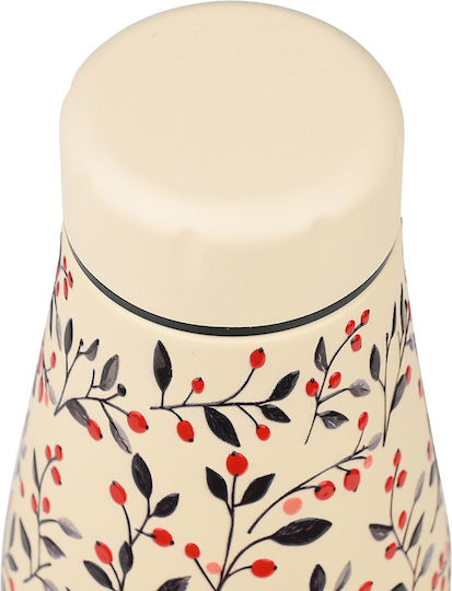 Estia Travel Flask Save the Aegean Ανακυκλώσιμο Μπουκάλι Θερμός Ανοξείδωτο BPA Free 500ml Bloom Beige