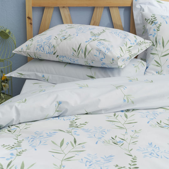 Charalambidis Textiles Υάκινθος Σετ Μαξιλαροθήκες Γαλάζιο 52x72εκ.