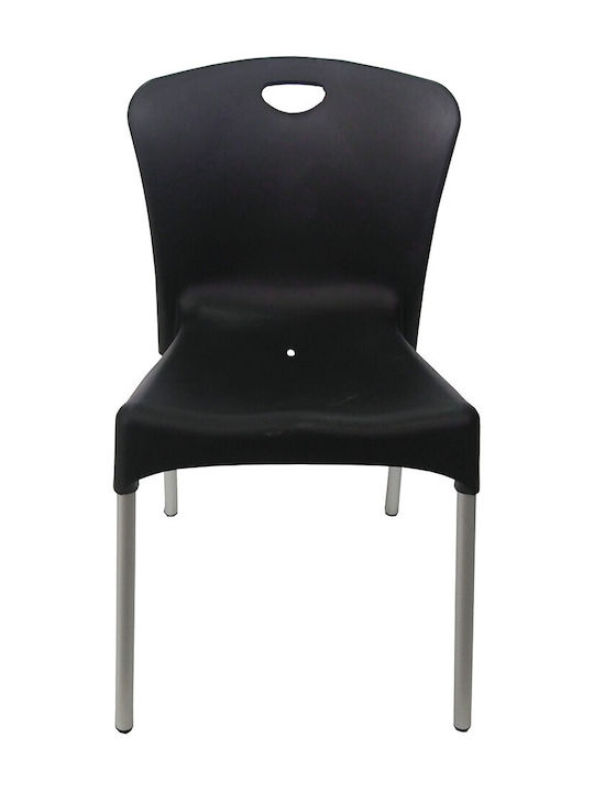 Foldable Dining Room Polypropylene Chair Black