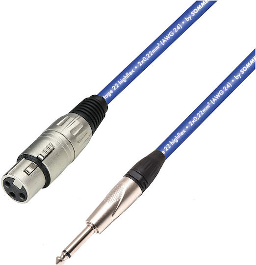 Prostage Cable XLR female - 6.3mm male Μπλε 5m (BFT-05)