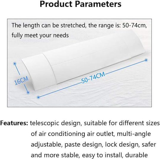 Air Conditioner Airflow Guide 50-74cm X 17cm Self-Adhesive Base White