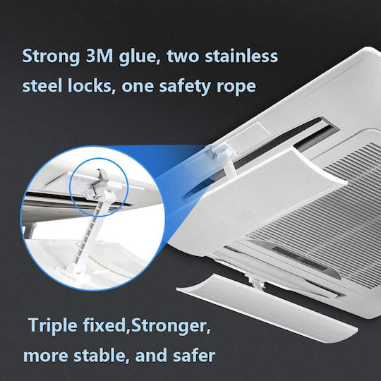 Air Conditioner Airflow Guide 50-74cm X 17cm Self-Adhesive Base White