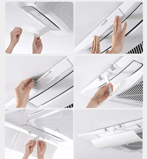 Air Conditioner Airflow Guide 50-74cm X 17cm Self-Adhesive Base White