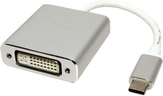 Roline Конвертор USB-C мъжки към DVI-D женски Бял 1бр 12.03.3205