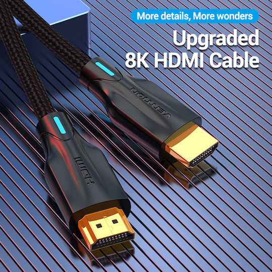 Vention HDMI 2.1 Ultra High Speed 48Gbps 4K 120Hz HDR VRR Cable HDMI male - HDMI male 1.5m Μαύρο