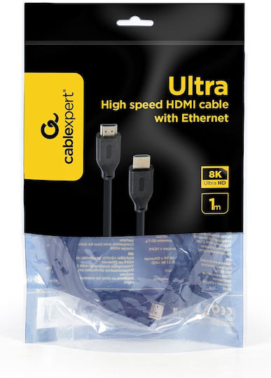 Cablexpert HDMI 2.1 Ultra High Speed 48Gbps 4K 120Hz HDR VRR Cable HDMI Male - HDMI Male 1m Black