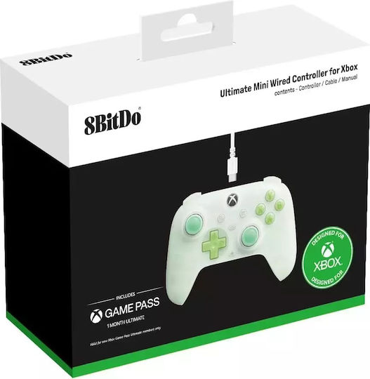 8Bitdo Ultimate Wired Gamepad with Hall Effect Sticks for PC Xbox One Xbox Series Translucent Green
