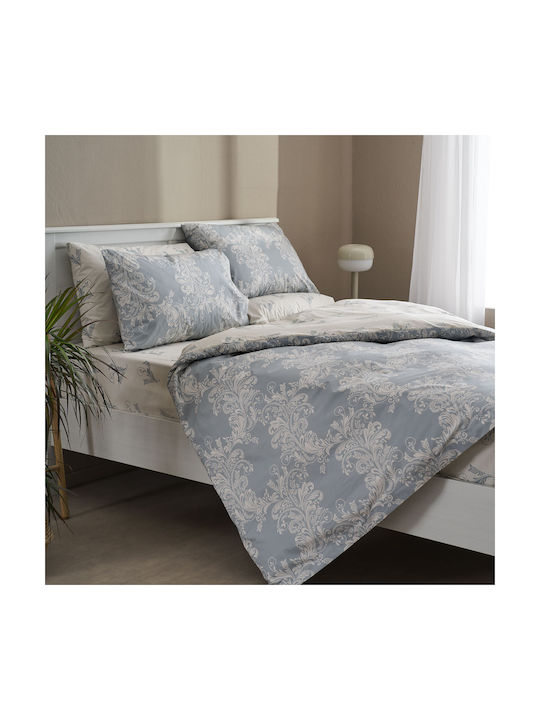 Charalambidis Textiles Lace Pillowcase Set Oxford Blue 50x70cm.