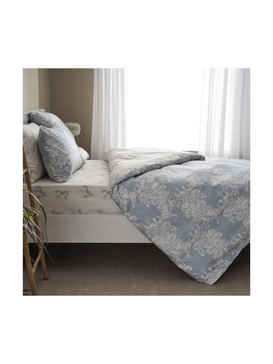 Charalambidis Textiles Lace Pillowcase Set Oxford Blue 50x70cm.