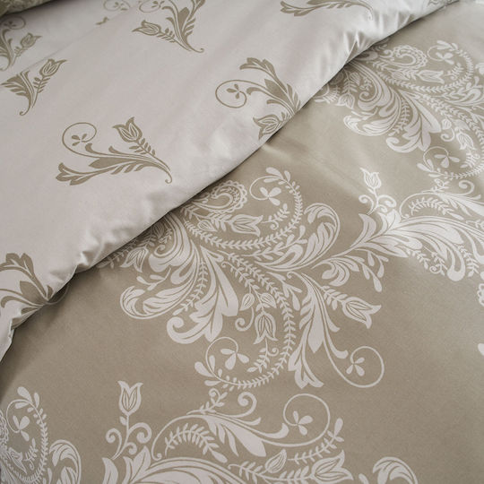Charalambidis Textiles Δαντέλα Σετ Μαξιλαροθήκες Oxford Μπεζ 50x70εκ.